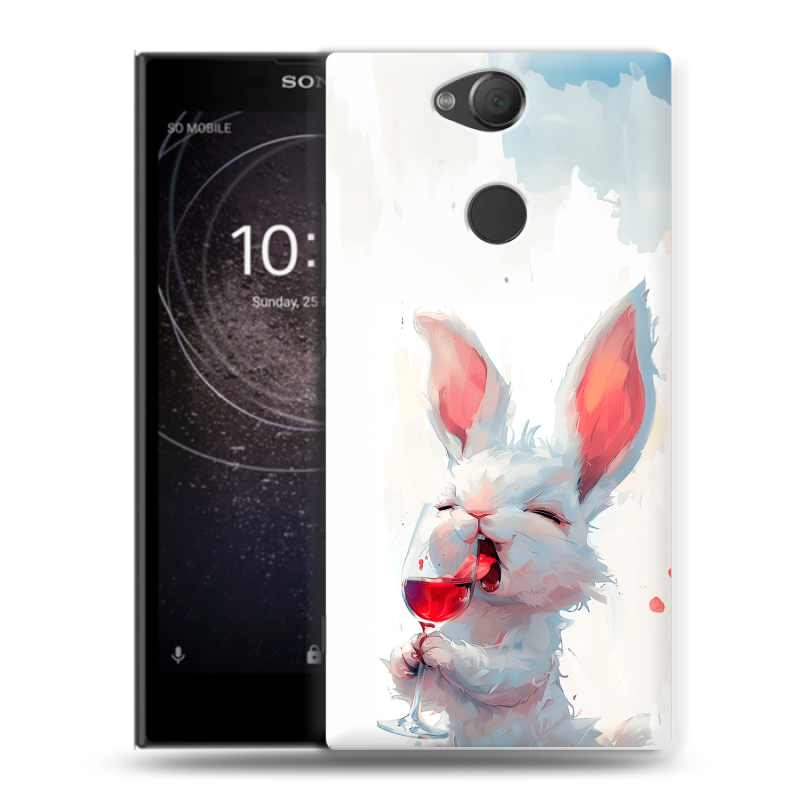 Силиконовый противоударный чехол на Sony Xperia XA2 с принтом кролик зайчик Силиконовый противоударный чехол на Sony Xperia XA2 с принтом кролик зайчик