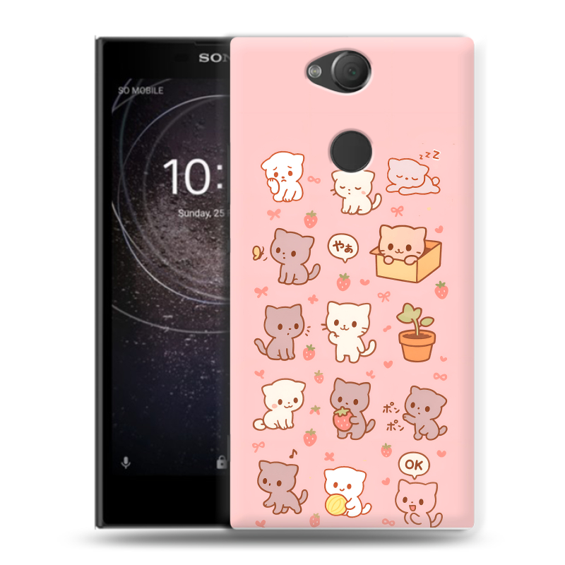 Силиконовый противоударный чехол на Sony Xperia XA2 с принтом Hello Kitty Хелоу Кити Силиконовый противоударный чехол на Sony Xperia XA2 с принтом Hello Kitty Хелоу Кити