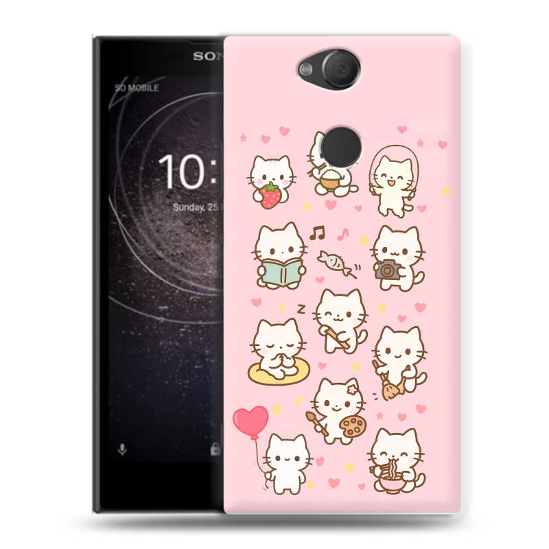 Силиконовый противоударный чехол на Sony Xperia XA2 с принтом Hello Kitty Хелоу Кити Силиконовый противоударный чехол на Sony Xperia XA2 с принтом Hello Kitty Хелоу Кити