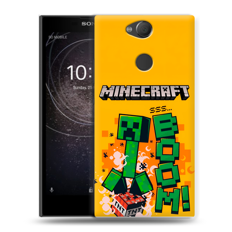 Силиконовый противоударный чехол на Sony Xperia XA2 с принтом Майнкрафт Minecraft Силиконовый противоударный чехол на Sony Xperia XA2 с принтом Майнкрафт Minecraft