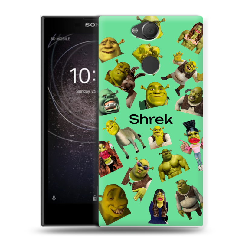 Силиконовый противоударный чехол на Sony Xperia XA2 с принтом Шрек Shrek Силиконовый противоударный чехол на Sony Xperia XA2 с принтом Шрек Shrek