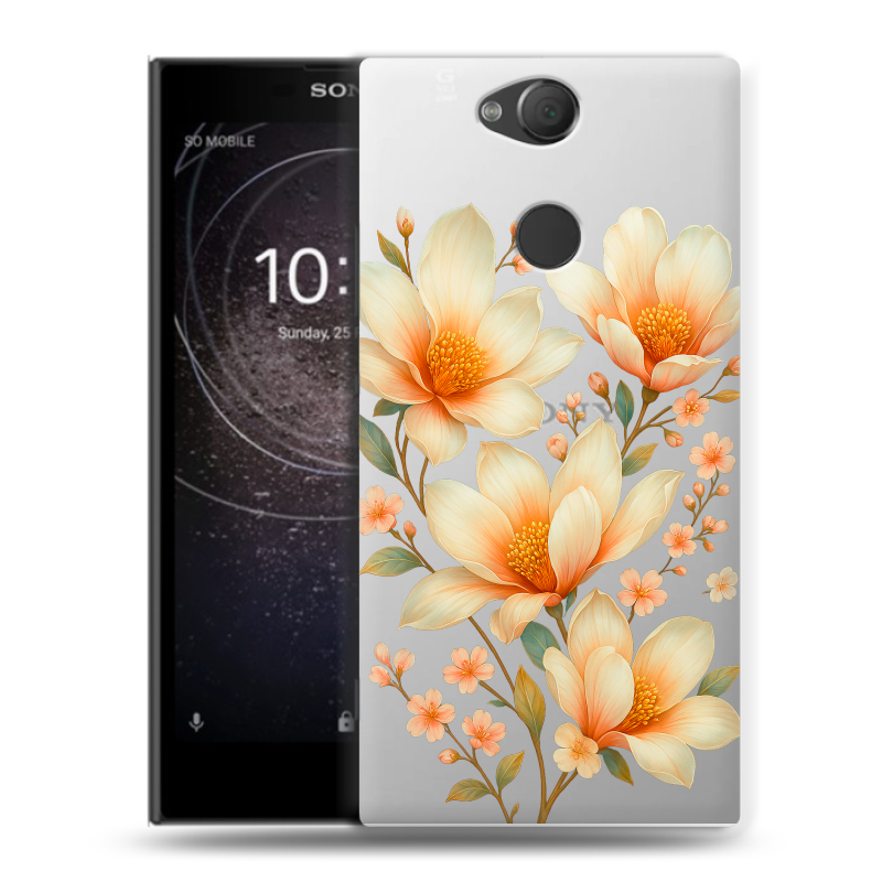 Силиконовый противоударный чехол на Sony Xperia XA2 с принтом Цветы Силиконовый противоударный чехол на Sony Xperia XA2 с принтом Цветы