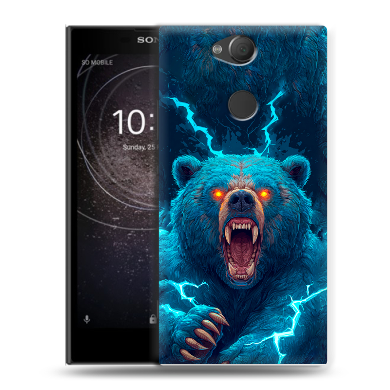 Силиконовый противоударный чехол на Sony Xperia XA2 с принтом Медведь Силиконовый противоударный чехол на Sony Xperia XA2 с принтом Медведь