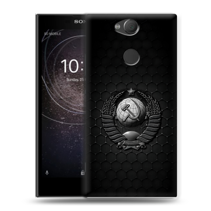Силиконовый противоударный чехол на Sony Xperia XA2 с принтом Герб Флаг СССР Силиконовый противоударный чехол на Sony Xperia XA2 с принтом Герб Флаг СССР