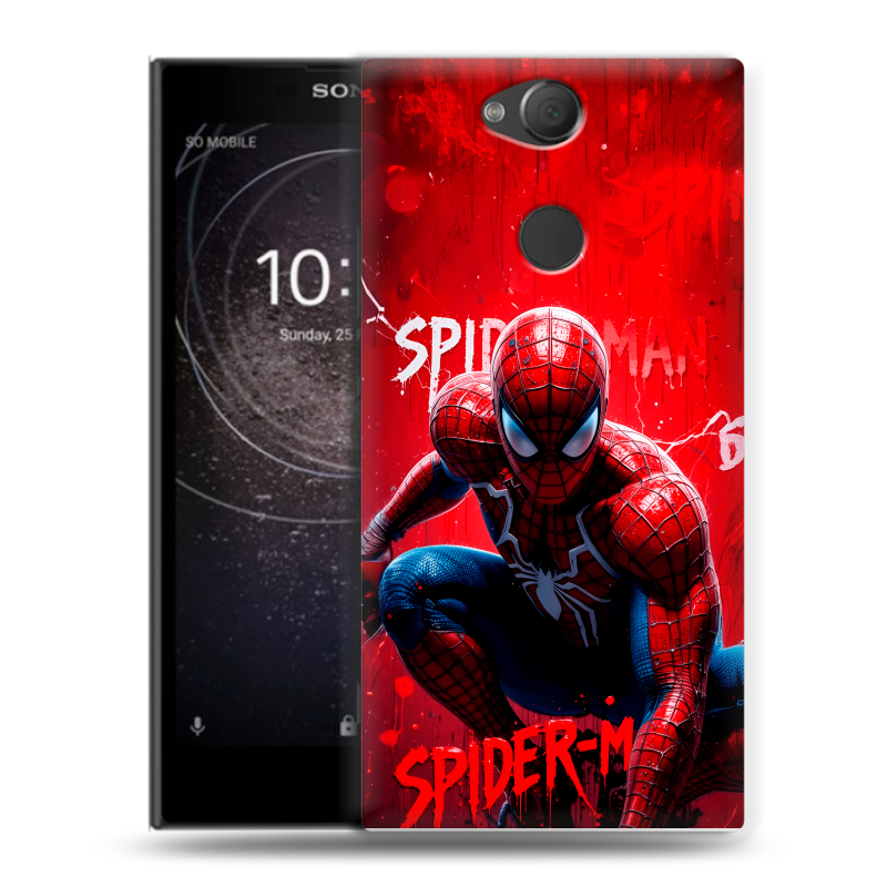 Силиконовый противоударный чехол на Sony Xperia XA2 с принтом Spiderman Человек паук Силиконовый противоударный чехол на Sony Xperia XA2 с принтом Spiderman Человек паук