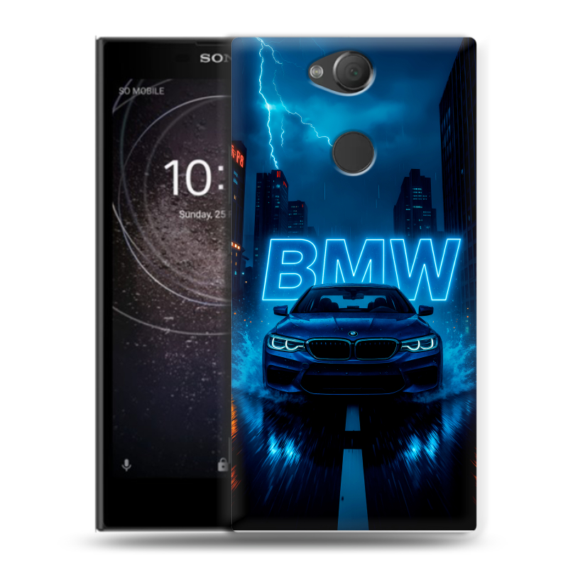 Силиконовый противоударный чехол на Sony Xperia XA2 с принтом BMW БМВ Силиконовый противоударный чехол на Sony Xperia XA2 с принтом BMW БМВ
