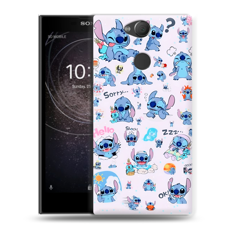 Силиконовый противоударный чехол на Sony Xperia XA2 с принтом Лило и Стич Силиконовый противоударный чехол на Sony Xperia XA2 с принтом Лило и Стич