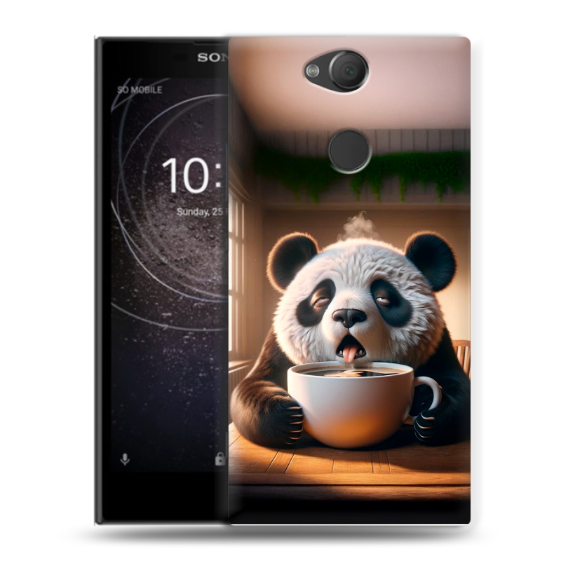 Силиконовый противоударный чехол на Sony Xperia XA2 с принтом смешная панда Силиконовый противоударный чехол на Sony Xperia XA2 с принтом смешная панда