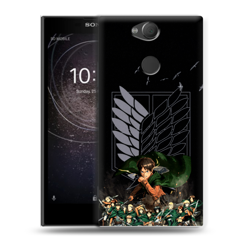 Силиконовый противоударный чехол на Sony Xperia XA2 с принтом Атака титанов Силиконовый противоударный чехол на Sony Xperia XA2 с принтом Атака титанов