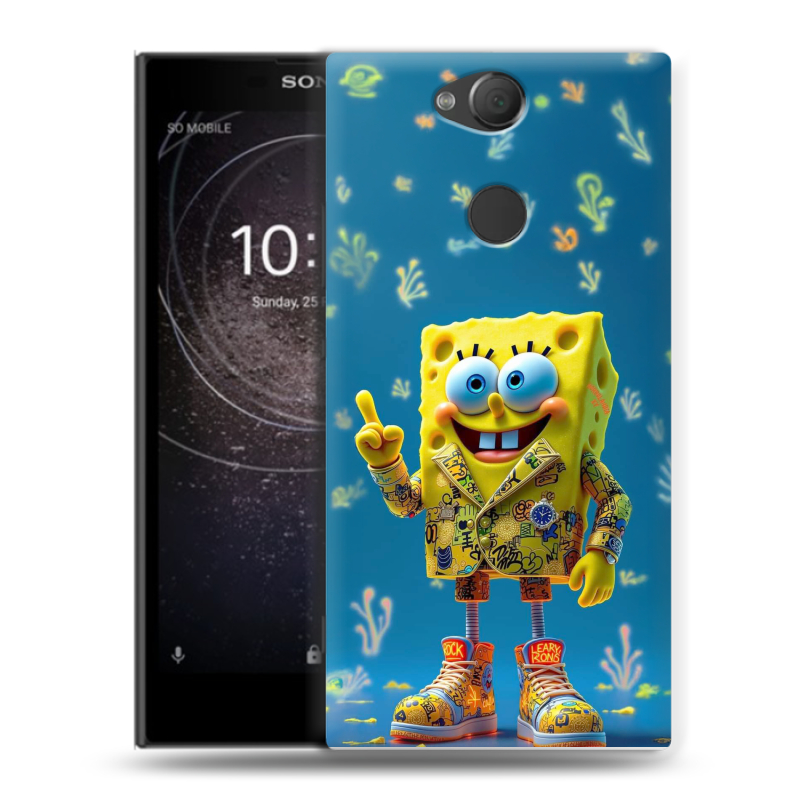 Силиконовый противоударный чехол на Sony Xperia XA2 с принтом Спанч боб Спанчбоб Силиконовый противоударный чехол на Sony Xperia XA2 с принтом Спанч боб Спанчбоб
