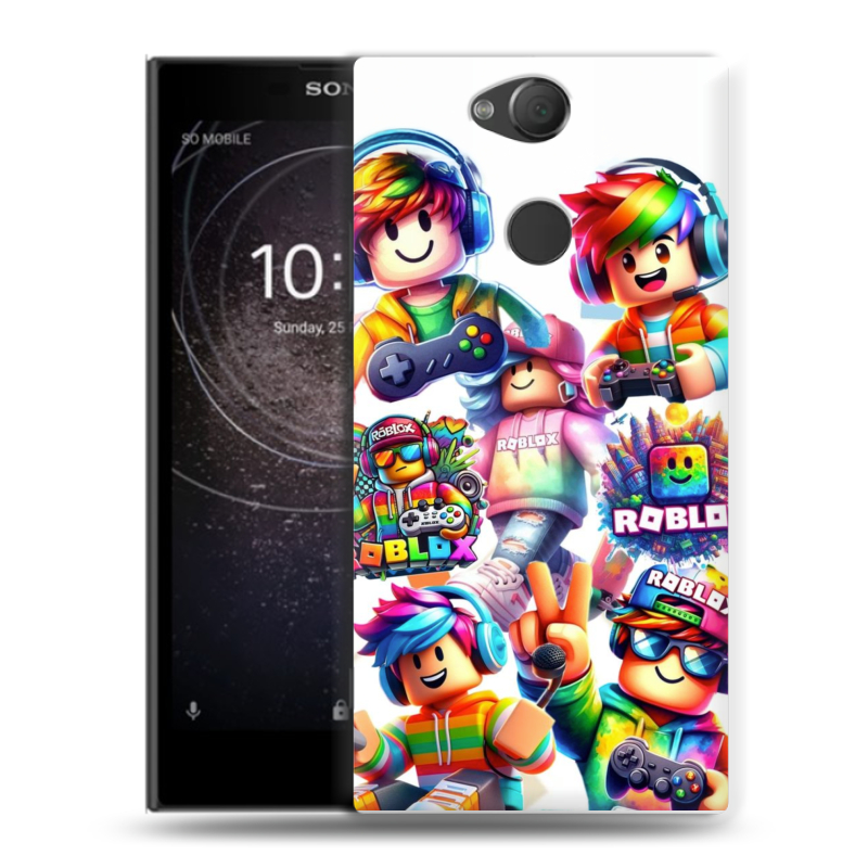 Силиконовый противоударный чехол на Sony Xperia XA2 с принтом Roblox Роблокс Силиконовый противоударный чехол на Sony Xperia XA2 с принтом Roblox Роблокс