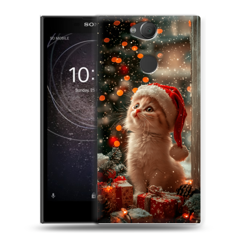 Силиконовый противоударный чехол на Sony Xperia XA2 с принтом Новый год Силиконовый противоударный чехол на Sony Xperia XA2 с принтом Новый год