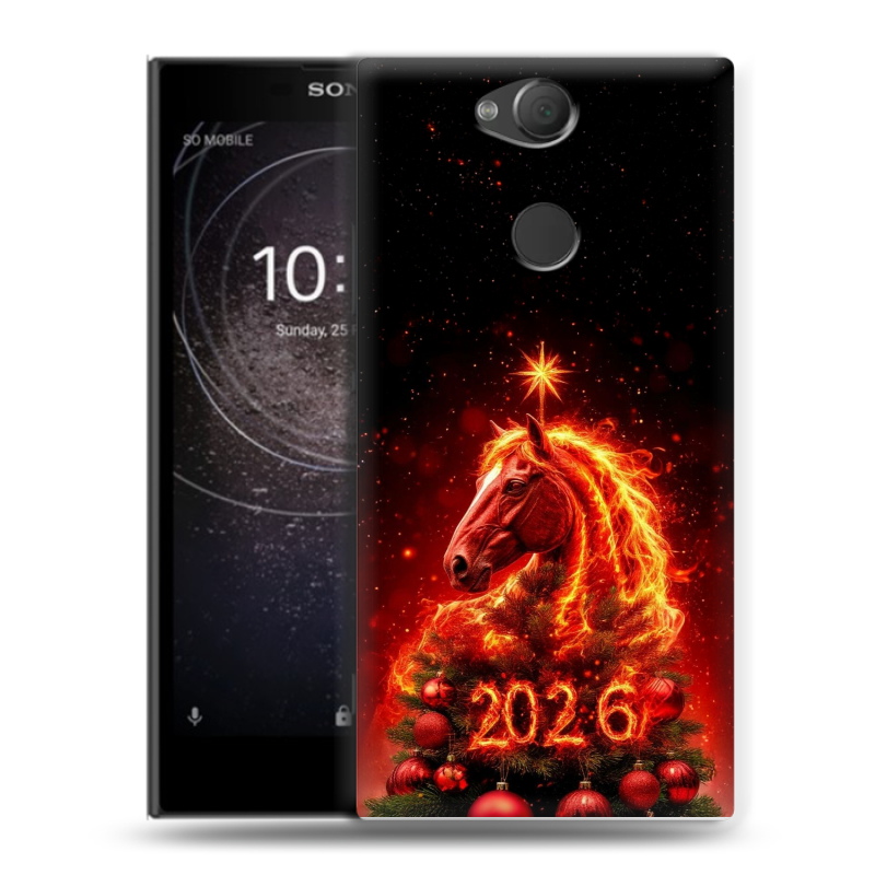 Силиконовый противоударный чехол на Sony Xperia XA2 с принтом Новый год Силиконовый противоударный чехол на Sony Xperia XA2 с принтом Новый год