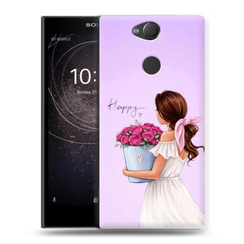Силиконовый противоударный чехол на Sony Xperia XA2 с принтом женский Силиконовый противоударный чехол на Sony Xperia XA2 с принтом женский