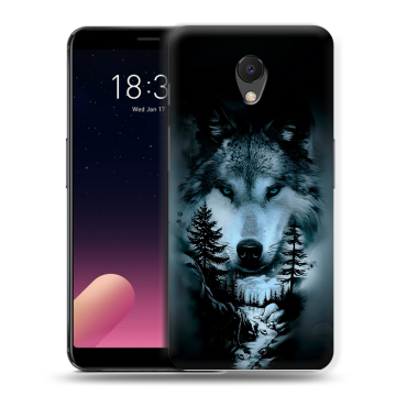 Силиконовый чехол на Meizu M6s с принтом Лесной волк