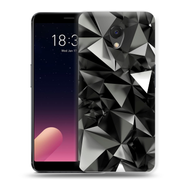 Силиконовый чехол на Meizu M6s с принтом Черные кристаллы