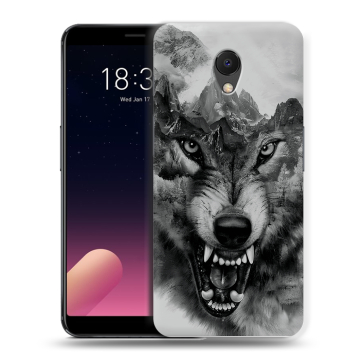 Силиконовый чехол на Meizu M6s с принтом Волк