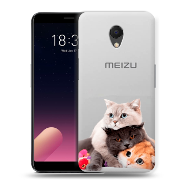 Силиконовый чехол на Meizu M6s с принтом Кошки