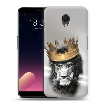 Силиконовый чехол на Meizu M6s с принтом Лев с короной
