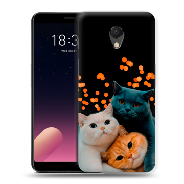 Силиконовый чехол на Meizu M6s с принтом Кошки