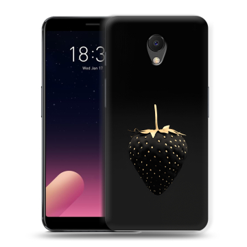 Силиконовый чехол на Meizu M6s с принтом Черная клубника