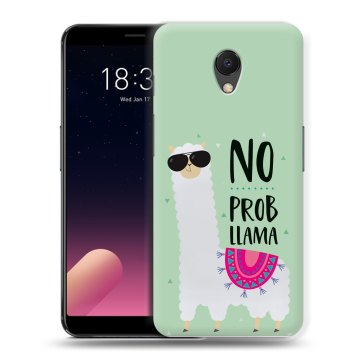 Силиконовый чехол на Meizu M6s с принтом Лама