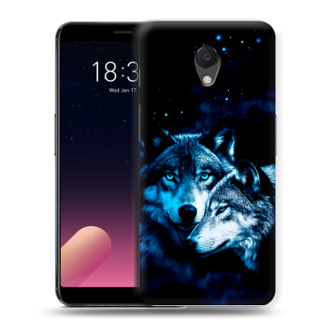 Силиконовый чехол на Meizu M6s с принтом Волки