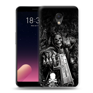 Силиконовый чехол на Meizu M6s с принтом Скелет