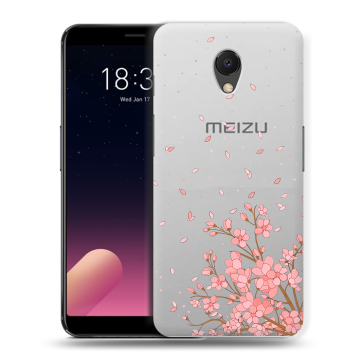 Силиконовый чехол на Meizu M6s с принтом Ветка сакуры