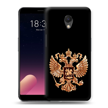 Силиконовый чехол на Meizu M6s с принтом Герб России золотой Силиконовый чехол на Meizu M6s с принтом Герб России золотой