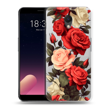 Силиконовый чехол на Meizu M6s с принтом Розы