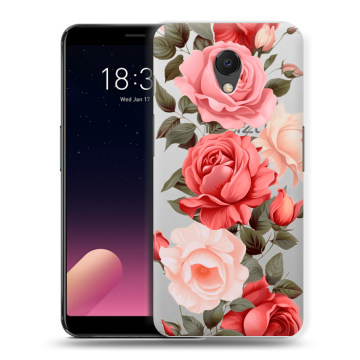Силиконовый чехол на Meizu M6s с принтом Розы