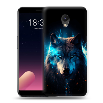 Силиконовый чехол на Meizu M6s с принтом Волк ночной