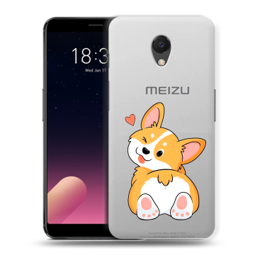Силиконовый чехол на Meizu M6s с принтом Корги