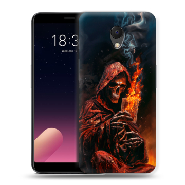 Силиконовый чехол на Meizu M6s с принтом Скелет и карты