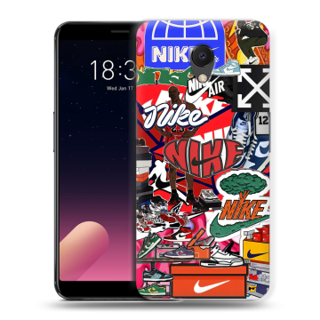 Силиконовый чехол на Meizu M6s с принтом Найк Nike яркий