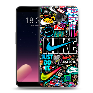 Силиконовый чехол на Meizu M6s с принтом найк nike черный Силиконовый чехол на Meizu M6s с принтом найк nike черный