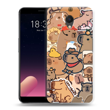 Силиконовый чехол на Meizu M6s с принтом капибара