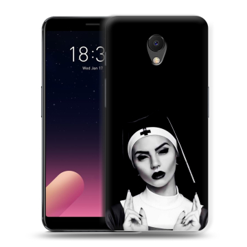 Силиконовый чехол на Meizu M6s с принтом монашка
