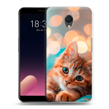 Силиконовый чехол на Meizu M6s с принтом котик