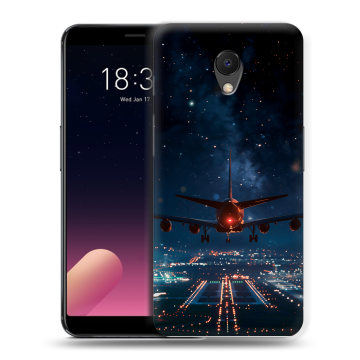 Силиконовый чехол на Meizu M6s с принтом самолет