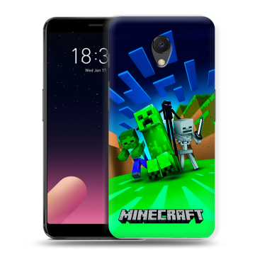 Силиконовый чехол на Meizu M6s с принтом Майнкрафт Силиконовый чехол на Meizu M6s с принтом Майнкрафт