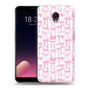 Силиконовый чехол на Meizu M6s с принтом Розовые бантики