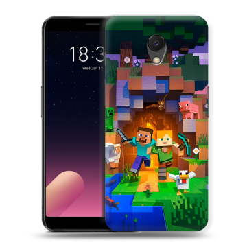 Силиконовый чехол на Meizu M6s с принтом Майнкрафт Minecraft Силиконовый чехол на Meizu M6s с принтом Майнкрафт Minecraft