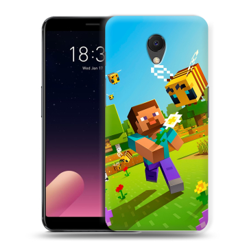 Силиконовый чехол на Meizu M6s с принтом Майнкрафт Minecraft