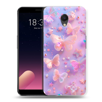 Силиконовый чехол на Meizu M6s с принтом Бабочки