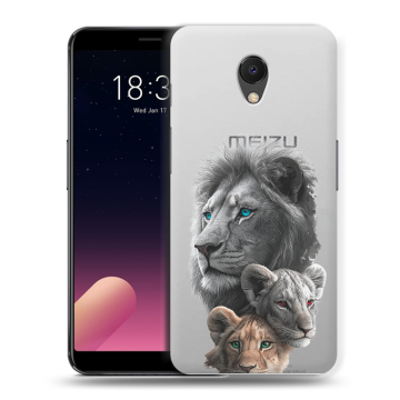 Силиконовый чехол на Meizu M6s с принтом Львы