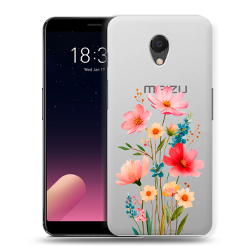 Силиконовый чехол на Meizu M6s с принтом Цветы