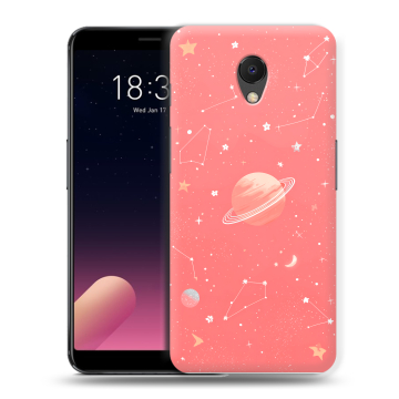 Силиконовый чехол на Meizu M6s с принтом Розовый космос