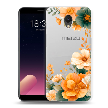 Силиконовый чехол на Meizu M6s с принтом Цветы принт